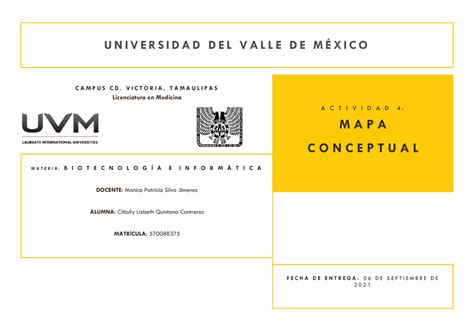 Actividad 4 Biotecnología e informática mapa conceptual U N I V E R S