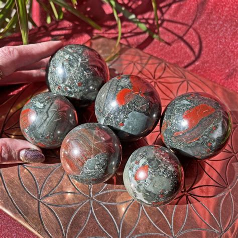 Sage Goddess Healing African Bloodstone Sphere For Rejuvenation