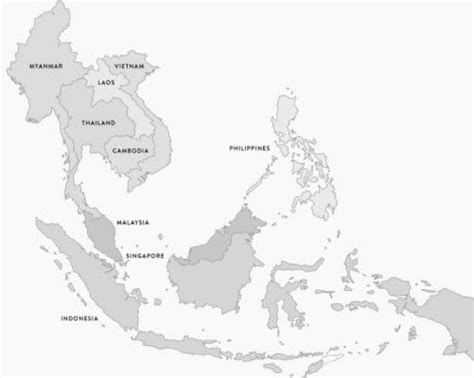Peta Asia Tenggara Hitam Putih Gambar Peta Indonesia Lengkap Gambar