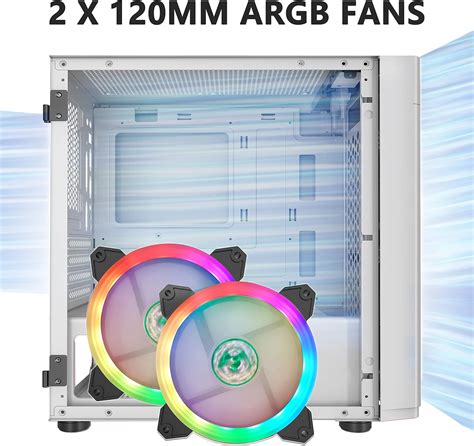 Buy Morovol Mesh Micro Atx Tower 2 Pcs 120mm Argb Fans Computer Case