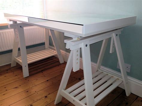 Get the best deals on ikea glass desk home office desks. IKEA White Vika Gruvan Artur Glass Display Trestle Desk ...