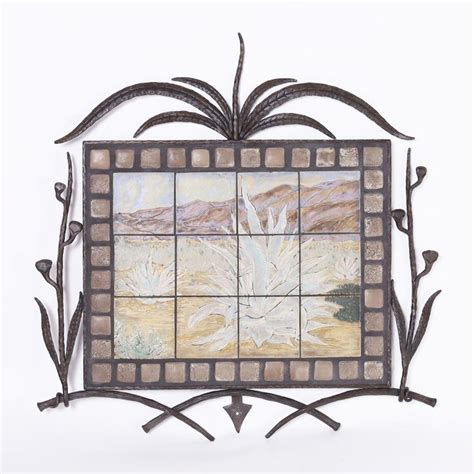 Unknown Tile Plaque With Iron Frame For Sale At 1stdibs