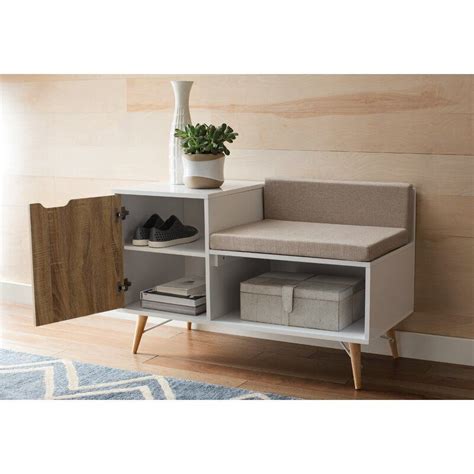 This highly versatile, small space friendly, item works as a shoe bench in the hallway or entryway and holds up to 3 pairs of shoes. Stella Upholstered Storage Bench in 2020 | Modern furniture living room, Upholstered storage ...