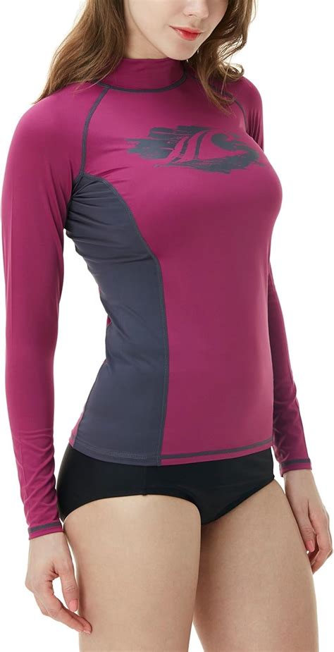 Tsla Women S Upf 50 Rash Guard Long Sleeve Water Beach Surf Swim Shirts Uv Sun