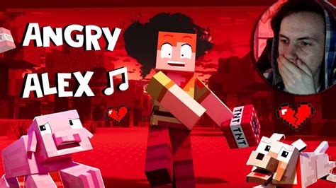 Angry Alex 🎵 [version A] Minecraft Animation Music Video Reaction Youtube
