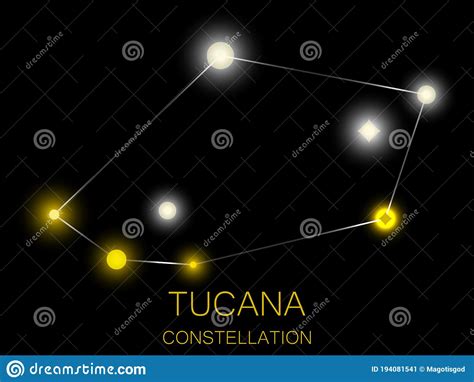 Tucana Constellation Bright Yellow Stars In The Night Sky A Cluster