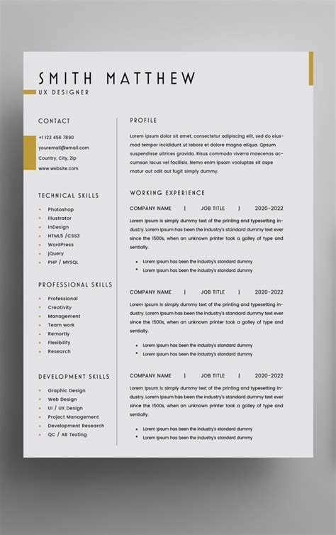 Free 2 Pages Cv Resume Template Cover Letter Psd Freebies
