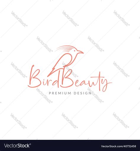 Beauty Bird Hoopoe Logo Design Graphic Symbol Vector Image