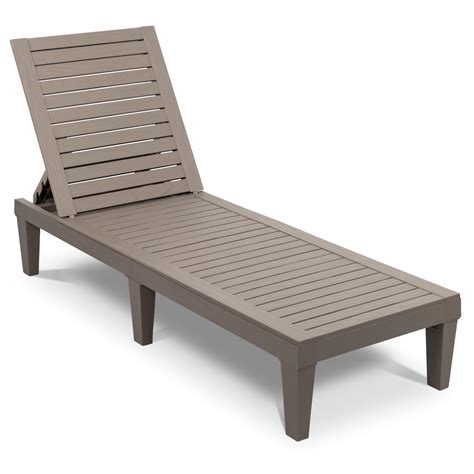 Vingli Outdoor Chaise Lounge Chair Patio Plastic Resin Reclining