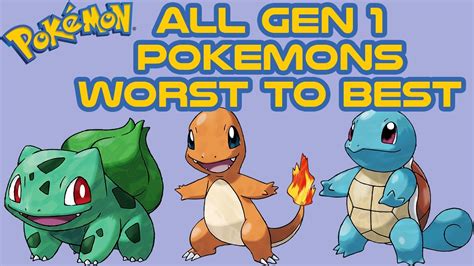 All Gen 1 Pokemon Rated From Worst To Best Kanto Youtube