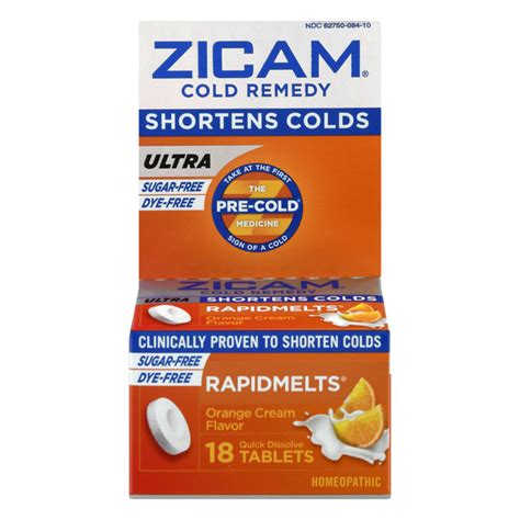 Save On Zicam Cold Remedy Ultra Homeopathic Rapidmelts Orange Cream