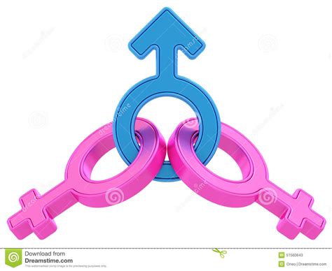 Gender Symbols Female Gender Symbol Illustration On White Background