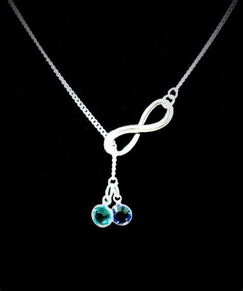 Birthstone Necklace Mother Necklace Wife Necklace Infinity Etsy