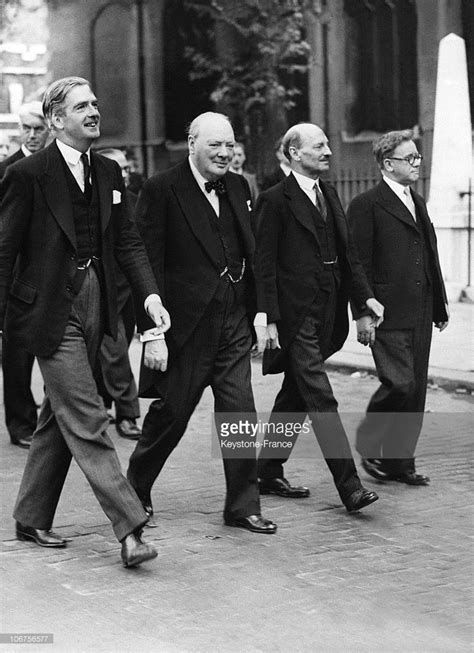London Anthony Eden Sir Winston Churchill And Clement Atlee August