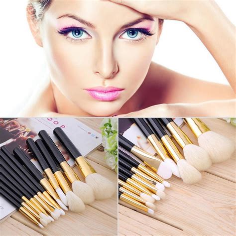 black golden wood 12pcs blending makeup brush kit professional cosmetic set make up brushes