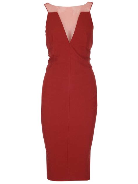 Rick Owens Mesh Panelled Sleeveless Dress In Red Modesens