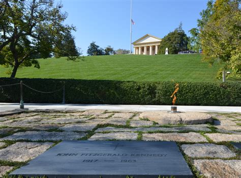 President Kennedys Grave And Eternal Flame At Arlington National