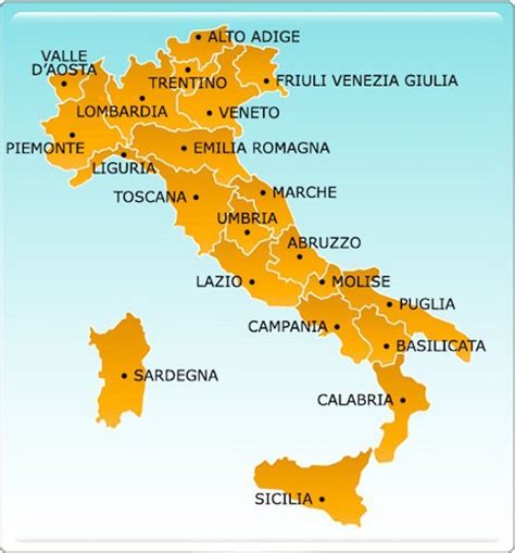 Mapa Regiones Italia Mapa De Italia Viajar A Italia Mapa De Europa My