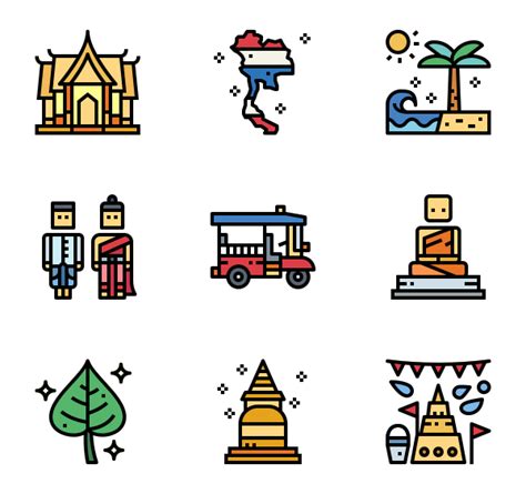 50 Icon Packs Of Thailand Thailand Art Easy Drawings Icon Design