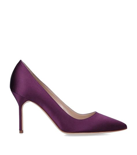 Manolo Blahnik Bb Pointed Toe Pumps In Burgundy Satin — Ufo No More