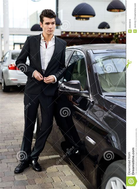 Young Handsome Man Model Of Fashion With Luxury Cars Stock Image Image Of Plaid Hair 29903819