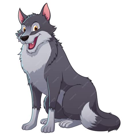 Premium Vector Wolf Cartoon Animal Illustration