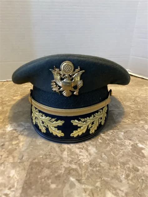 Named Vietnam War Era Us Army Officer Service Cap Green Visor Hat Oak