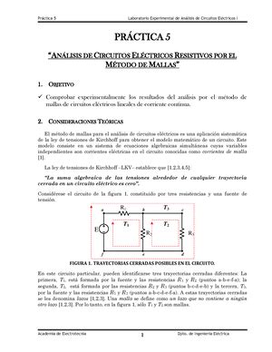 P6 Nodos Eléctricos I PRÁCTICA 6 ANÁLISIS DE CIRCUITOS RESISTIVOS POR