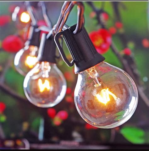 25ft Globe String Lights With 25 G40 Bulbs Vintage Patio Garden Light