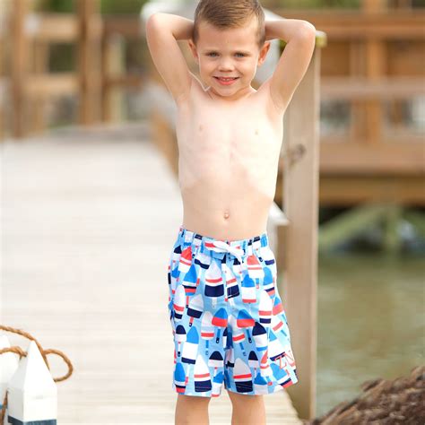 Monogrammed Little Boys Swim Trunks Kids Bathing Suit 3 Available