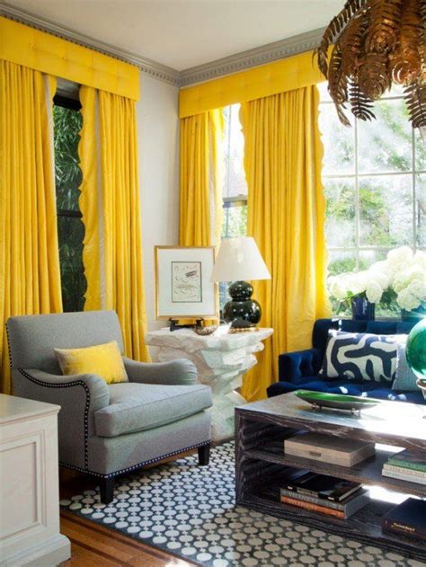 20 Chic Interior Designs With Yellow Curtains Living Room Color