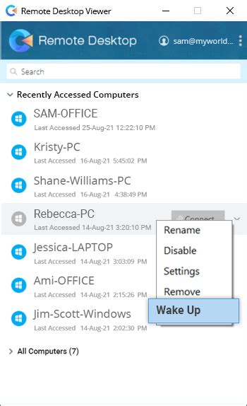 Remote Desktop Wake On Lan