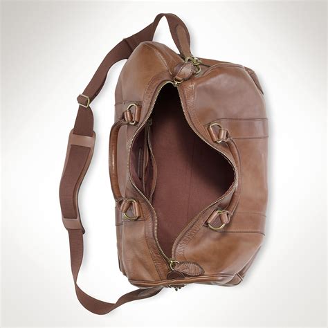 Polo Ralph Lauren Leather Duffel Bag In Brown For Men Lyst