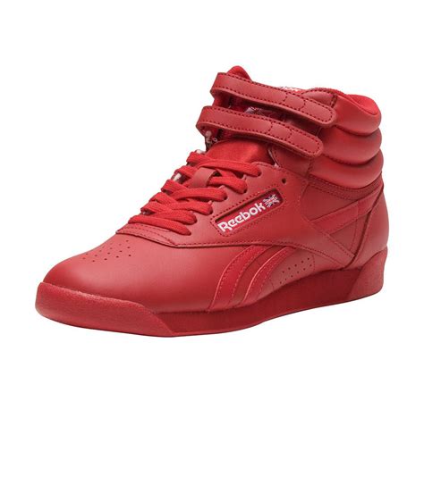 Coach size 8.5b high top sneaker. Reebok Leather Freestyle Hi High-top Sneaker in Red - Lyst