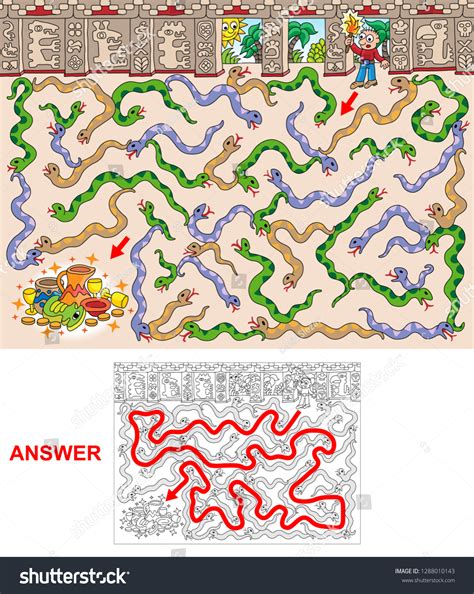 Mayan Pyramid Find Path Mayan Treasure 库存矢量图（免版税）1288010143 | Shutterstock