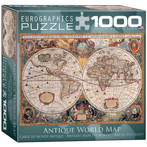 Antique World Map 1000 Piece Jigsaw Puzzle Item 8000 1997 Map