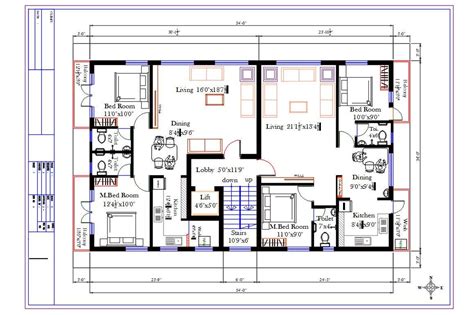 Bhk House Plan With Furniture Layout Plan Cad Drawing Dwg File