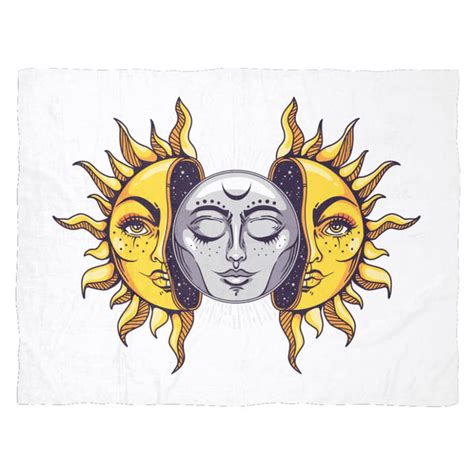 Sun And Moon Fleece Blanket The Moonlight Shop