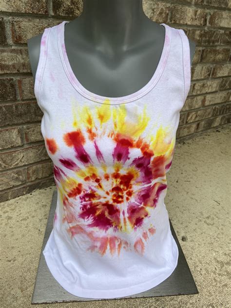 Pink Tie Dye Womens Medium Tye Dye Shirt Tye Dye Tank Hippie Etsy In