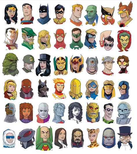 Artwork 48 Dc Character Head Sketches By Craig Rousseau Rdccomics