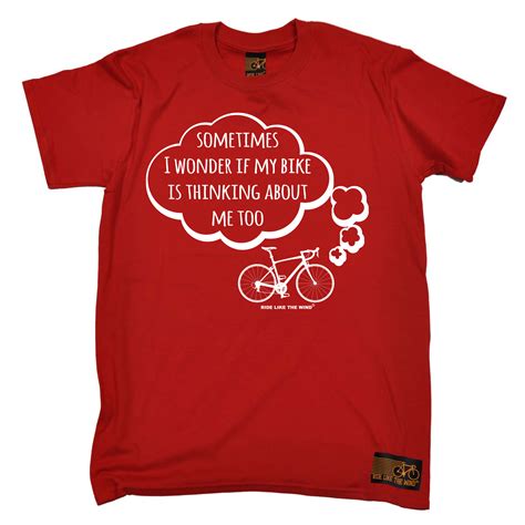 Cycling I Wonder If My Bike Funny Top Birthdayátee T Shirt T Shirt Ebay