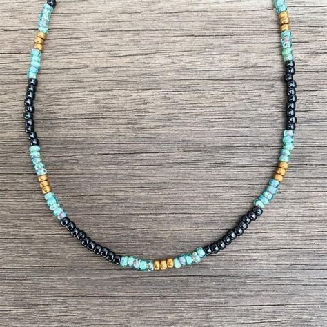 Boho Beaded Choker Necklace Colorful Tribal Inspired Necklace Choker