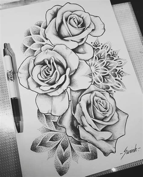 Rose Tattoo Design Drawing