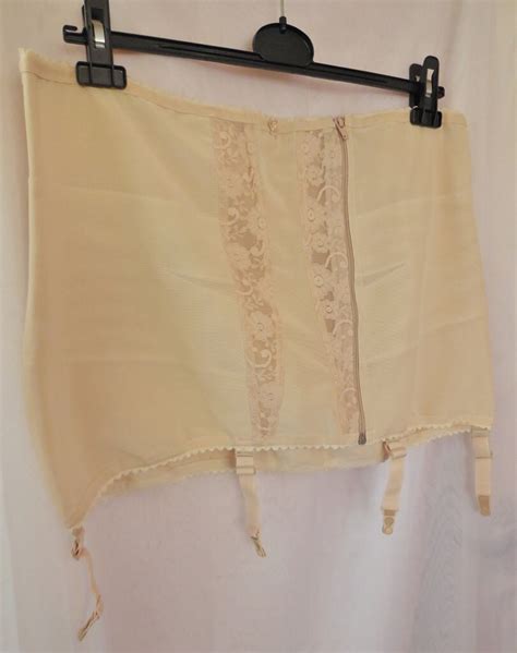 Sale Unworn Vintage S Nude Powernet Lace Girdle Garters Xxl Pinup