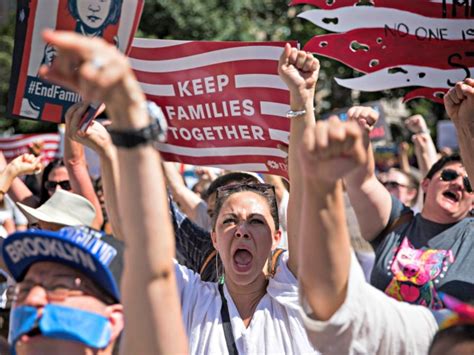 Nyc Tens Of Thousands Protest President Trump S Immigration Policies