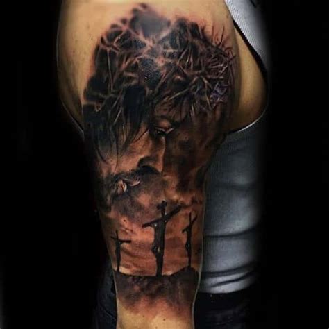 We believe that every person is precious, that people are more important than things. 100 Jesus Tattoos For Men - Cool Savior Ink Design Ideas