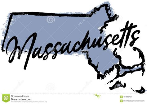 Hand Drawn Massachusetts State Design Stock Vector Illustration Of America Pencil 104882763