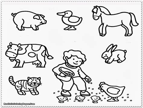 Preschool Farm Animal Coloring Pages Printable Goimages Solo