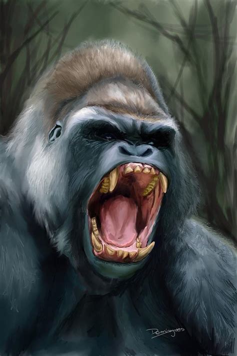 Gorilla Painting By Mario Domingues Pixels