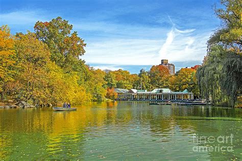 Autumn Central Park Lake And Boathouse Photograph By Regina Geoghan